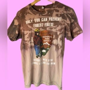 Smokey The Bear T-Shirt Forest Fire Prevention Tie Dye Size Small
